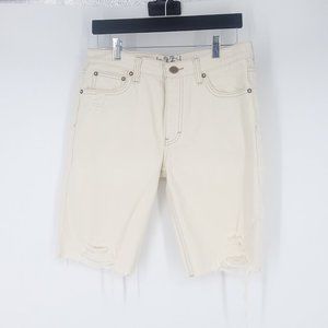FREE PEOPLE CAROLINE DENIM DISTRESSED SHORT SIZE 27